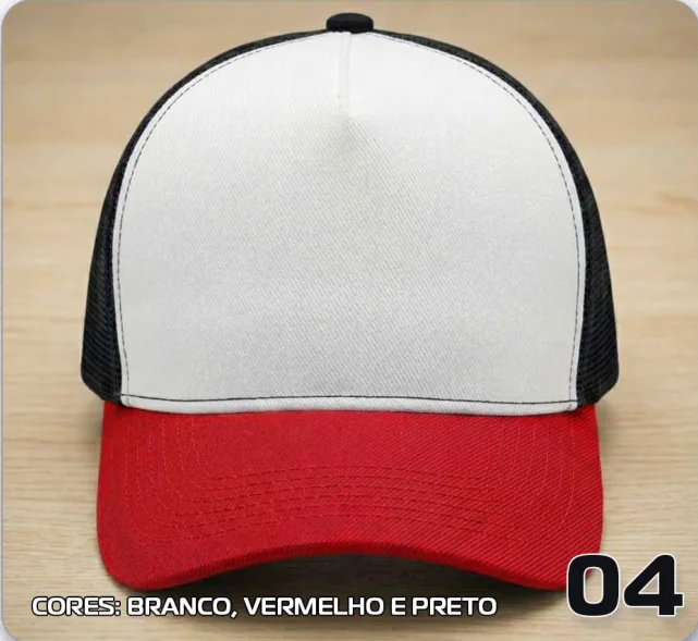 Trucker telado — Branco, vermelho e preto · modelo 04