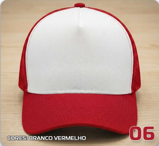 Trucker telado — Branco e vermelho · modelo 06
