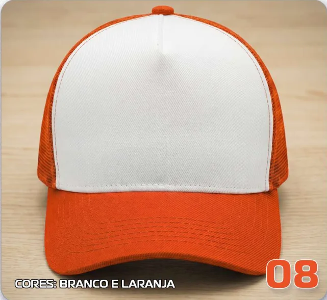 Trucker telado — Branco e laranja · modelo 08