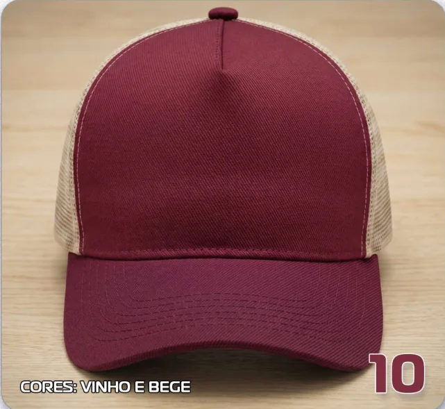 Trucker telado — Vinho e bege · modelo 10
