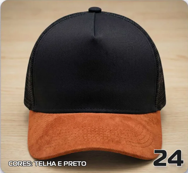 Trucker telado com camurça — Telha e preto · modelo 24