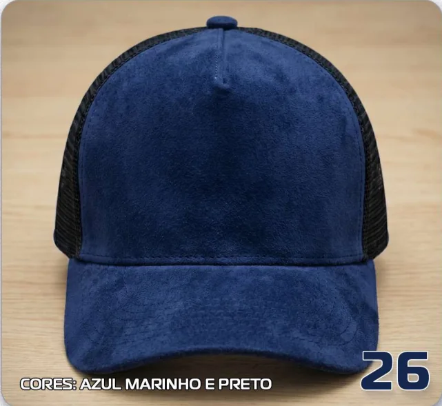 Trucker telado com camurça — Azul-marinho e preto · modelo 26